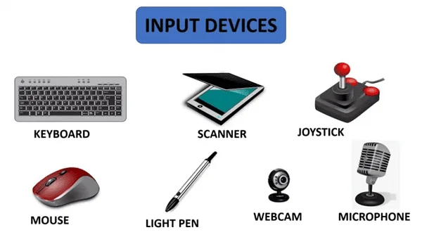 Perangkat input seperti keyboard, mouse, dan scanner.