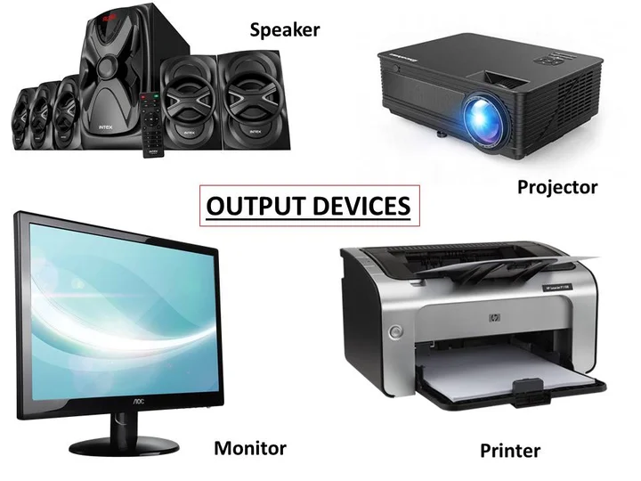 Berbagai perangkat output.