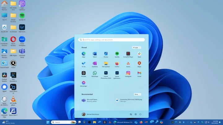 Tampilan operating system modern.