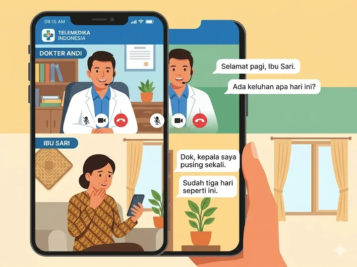 Telemedicine app illustration