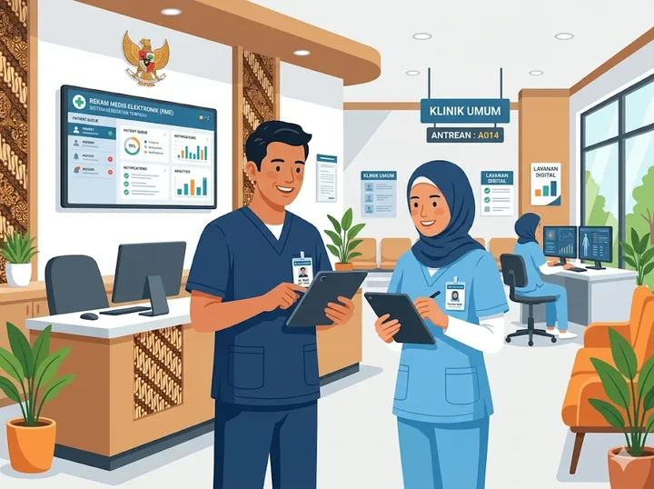 Digital health system illustration