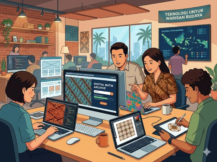 Team working on digital heritage preservation