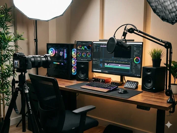 Modern digital content creation workspace